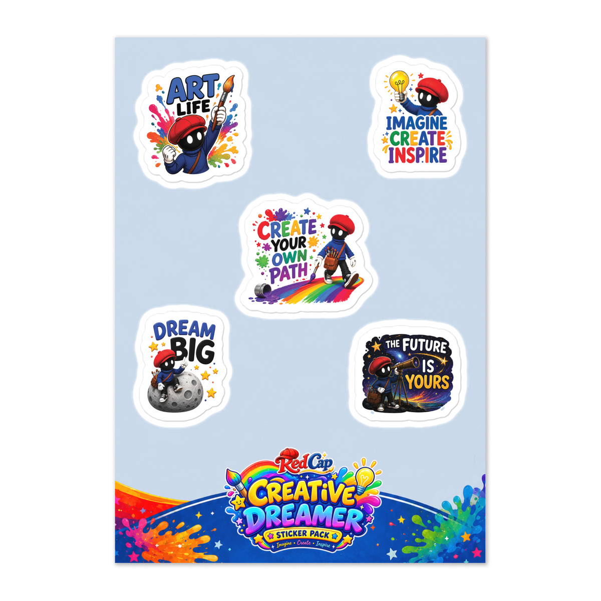 Red Cap Inspirational Sticker Collection
